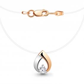 Колье на леске AQUAMARINE с фианитом 73607 73607 фото