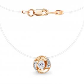 Колье на леске AQUAMARINE с фианитом 73666А 73666А фото