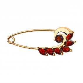 Золотая булавка SOKOLOV 740109 с гранатом 740109 фото