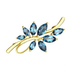 Брошь из лимонного золота SOKOLOV 740271-2 с Лондон топазом 740271-2 фото