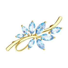 Брошь из лимонного золота SOKOLOV 740272-2 с топазом 740272-2 фото