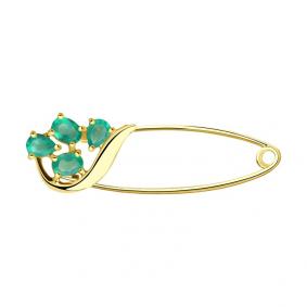 Булавка из лимонного золота SOKOLOV 740280-2 с агатом 740280-2 фото