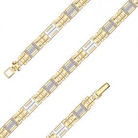 Золотой браслет AQUAMARINE 74171А с фианитом 74171А фото