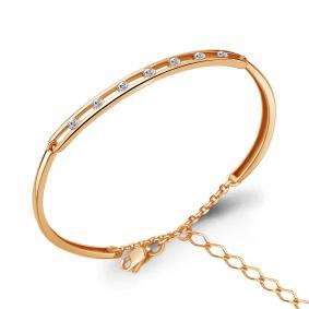 Золотой браслет AQUAMARINE 74631А с фианитом 74631А фото