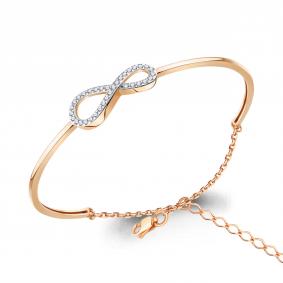 Золотой браслет AQUAMARINE 74662А с фианитом 74662А фото