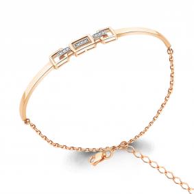 Золотой браслет AQUAMARINE 74718А с фианитом 74718А фото