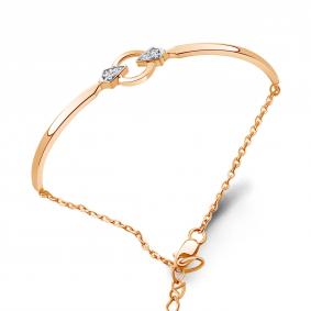 Золотой браслет AQUAMARINE 74719А с фианитом 74719А фото