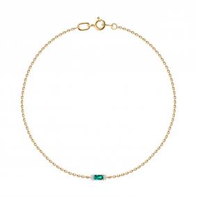 Золотой браслет SOKOLOV 75-00020 с бриллиантом и гидротермальным изумрудом 75-00020 фото