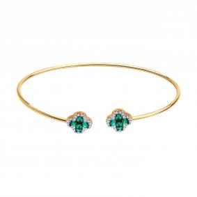 Золотой браслет SOKOLOV 75-00023 с бриллиантом и гидротермальным изумрудом 75-00023 фото