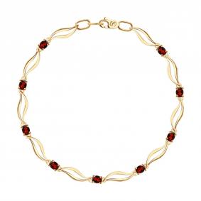 Золотой браслет SOKOLOV 750028 с гранатом 750028 фото