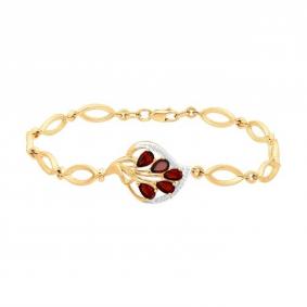 Золотой браслет SOKOLOV 750121 с фианитом и гранатом 750121 фото