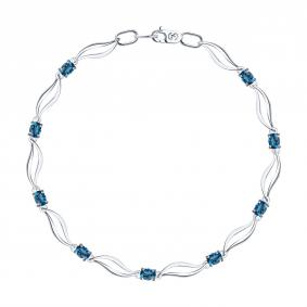 Браслет из белого золота SOKOLOV 750190-3 с Лондон топазом 750190-3 фото