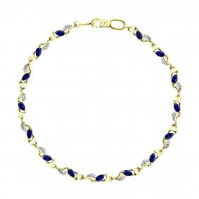 Браслет из лимонного золота SOKOLOV 750240-2 с фианитом и сапфировым корундом 750240-2 фото