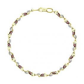 Браслет из лимонного золота SOKOLOV 750241-2 с фианитом и гранатом 750241-2 фото