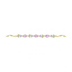 Браслет из лимонного золота SOKOLOV 750313-2 с фианитом и аметистом 750313-2 фото