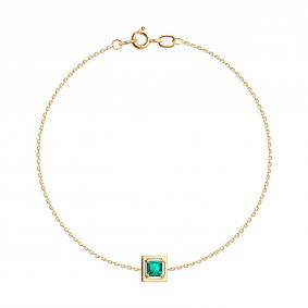 Золотой браслет SOKOLOV 750513 с гидротермальным изумрудом 750513 фото