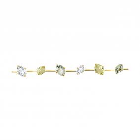 Золотой браслет SOKOLOV 750529-2 с кварцем, горным хрусталём и празиолитом 750529-2 фото