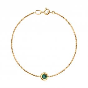 Золотой браслет SOKOLOV 750536 с гидротермальным изумрудом 750536 фото