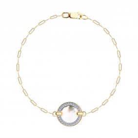 Золотой браслет SOKOLOV 750539 с фианитом и перламутром 750539 фото