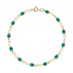 Золотой браслет SOKOLOV 750570 с гидротермальным изумрудом 750570 фото