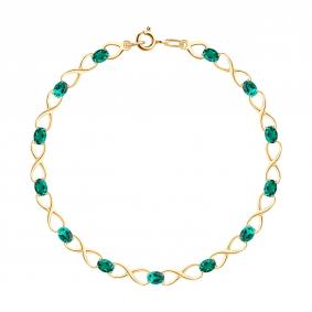 Золотой браслет SOKOLOV 750604 с гидротермальным изумрудом 750604 фото