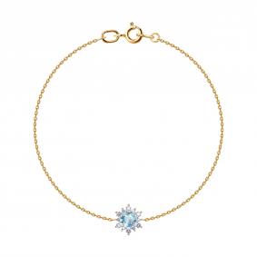 Золотой браслет SOKOLOV 750642 с топазом и фианитом 750642 фото