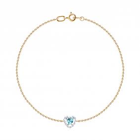 Золотой браслет SOKOLOV 750648 с топазом и фианитом 750648 фото