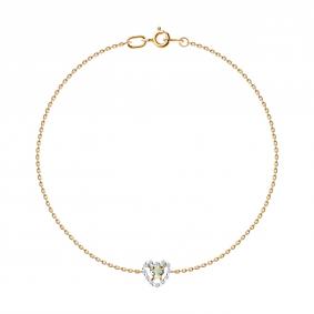 Золотой браслет SOKOLOV 750649 с фианитом и кварцем 750649 фото