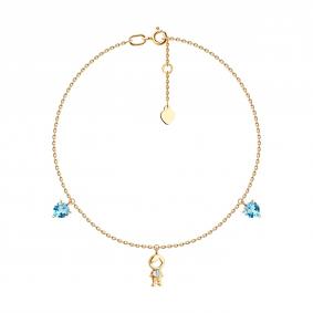 Золотой браслет SOKOLOV 750672 с топазом и фианитом 750672 фото