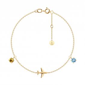 Золотой браслет SOKOLOV 750674 с топазом и цитрином 750674 фото