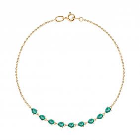 Золотой браслет SOKOLOV 750680 с гидротермальным изумрудом 750680 фото