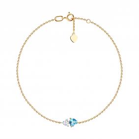 Золотой браслет SOKOLOV 750683 с топазом и горным хрусталём 750683 фото