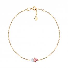 Золотой браслет SOKOLOV 750684 с горным хрусталём и морганитом 750684 фото