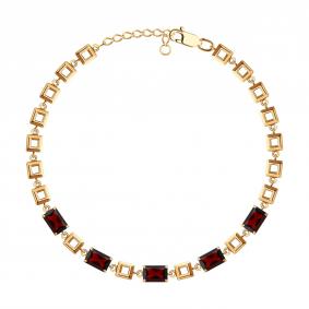 Золотой браслет SOKOLOV 750697 с гранатом и сапфиром 750697 фото