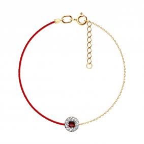 Золотой браслет SOKOLOV 750700 с фианитом и гранатом 750700 фото