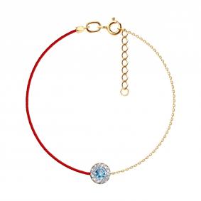 Золотой браслет SOKOLOV 750703 с топазом и фианитом 750703 фото