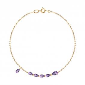 Золотой браслет SOKOLOV 750708 с аметистом 750708 фото