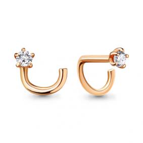 Золотой пирсинг в нос Аквамарин с фианитом 75553А 75553А фото