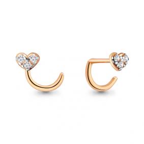 Золотой пирсинг в нос AQUAMARINE с фианитом 75567 75567 фото