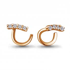 Золотой пирсинг в нос AQUAMARINE с фианитом 75569 75569 фото