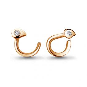 Золотой пирсинг в нос AQUAMARINE с фианитом 75571А 75571А фото