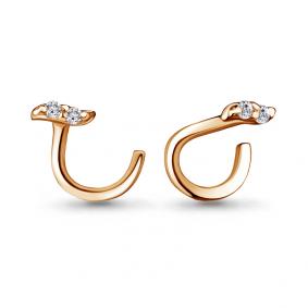 Золотой пирсинг в нос AQUAMARINE с фианитом 75572 75572 фото