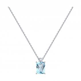 77-00023-3: Колье из белого золота с топазом и бриллиантом выращенным 77-00023-3 фото