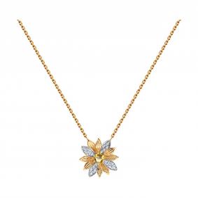 Золотое колье SOKOLOV 77-00028 с бриллиантом и цитрином 77-00028 фото