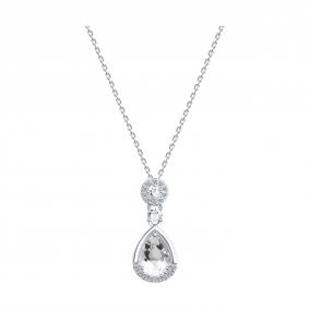 77-00036-3: Колье из белого золота с бриллиантами и горным хрусталем 77-00036-3 фото