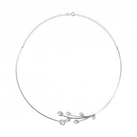 Колье из белого золота SOKOLOV 77-00041-3 с бриллиантом и горным хрусталём 77-00041-3 фото