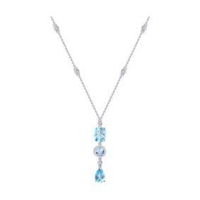 Колье из белого золота SOKOLOV 770146-3 с топазом и фианитом 770146-3 фото