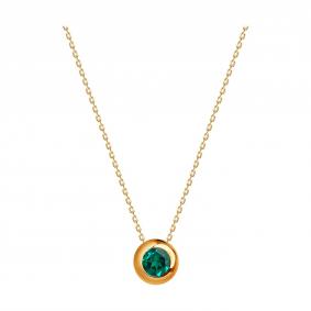 Золотое колье SOKOLOV 770410 с гидротермальным изумрудом 770410 фото