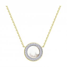 Колье из лимонного золота SOKOLOV 770421-2 с фианитом и перламутром 770421-2 фото