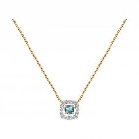 Золотое колье SOKOLOV с танцующим Лондон топазом и фианитом 770488 770488 фото